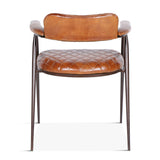Wellington 23" Dining Armchair in Diamond Leather and Iron by Home Trends & Design at Eve Furniture