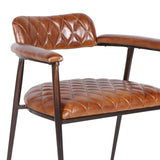 Wellington 23" Dining Armchair in Diamond Leather and Iron by Home Trends & Design at Eve Furniture