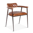 Wellington 23" Dining Armchair in Diamond Leather and Iron by Home Trends & Design at Eve Furniture