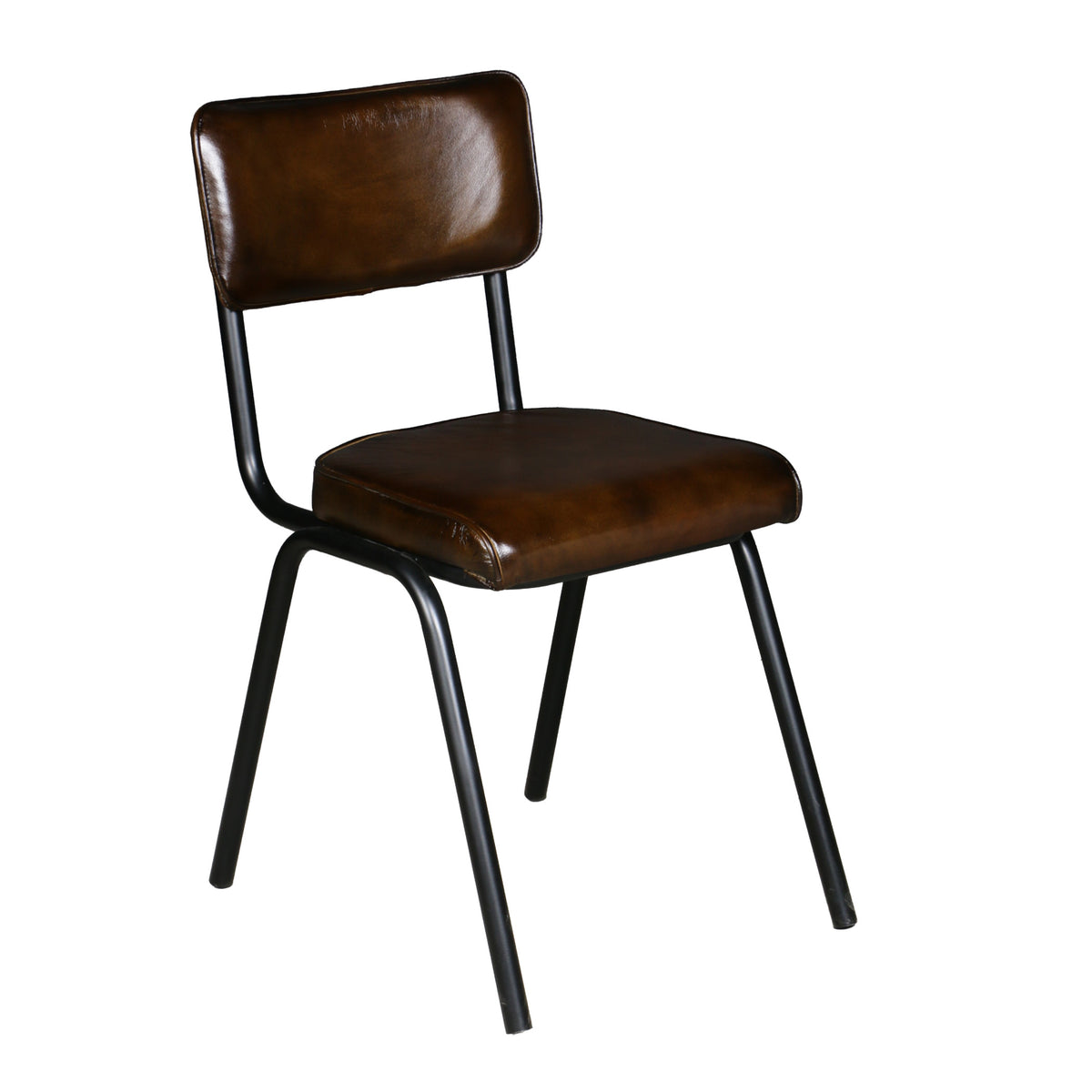 Wellington Bill 17" Dining Chair in Chocolate Leather, Set of 2 by Home Trends & Design at Eve Furniture