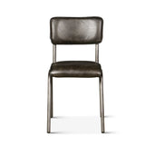 Wellington Bill 17" Dining Chair in Ebony Leather and Iron, Set of 2 by Home Trends & Design at Eve Furniture