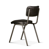Wellington Bill 17" Dining Chair in Ebony Leather and Iron, Set of 2 by Home Trends & Design at Eve Furniture