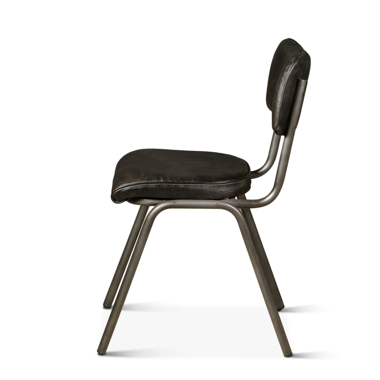 Wellington Bill 17" Dining Chair in Ebony Leather and Iron, Set of 2 by Home Trends & Design at Eve Furniture