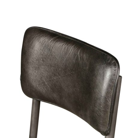 Wellington Bill 17" Dining Chair in Ebony Leather and Iron, Set of 2 by Home Trends & Design at Eve Furniture