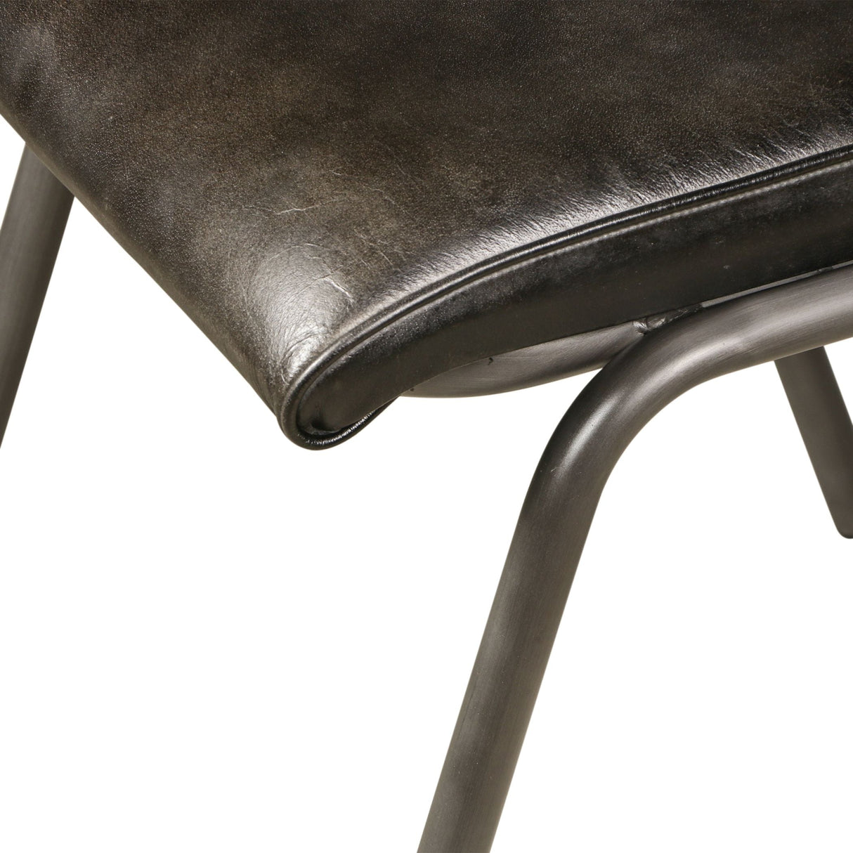 Wellington Bill 17" Dining Chair in Ebony Leather and Iron, Set of 2 by Home Trends & Design at Eve Furniture