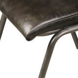 Wellington Bill 17" Dining Chair in Ebony Leather and Iron, Set of 2 by Home Trends & Design at Eve Furniture