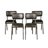 Wellington Bill 17" Dining Chair in Ebony Leather and Iron, Set of 2 by Home Trends & Design at Eve Furniture