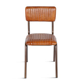 Wellington Bob 17" Ribbed Leather Dining Chair in Antique Saddle, Set of 2 by Home Trends & Design at Eve Furniture