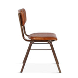 Wellington Bob 17" Ribbed Leather Dining Chair in Antique Saddle, Set of 2 by Home Trends & Design at Eve Furniture