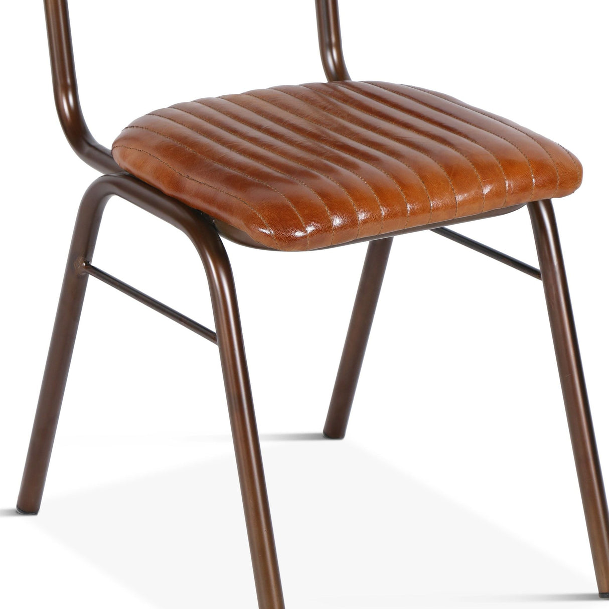 Wellington Bob 17" Ribbed Leather Dining Chair in Antique Saddle, Set of 2 by Home Trends & Design at Eve Furniture