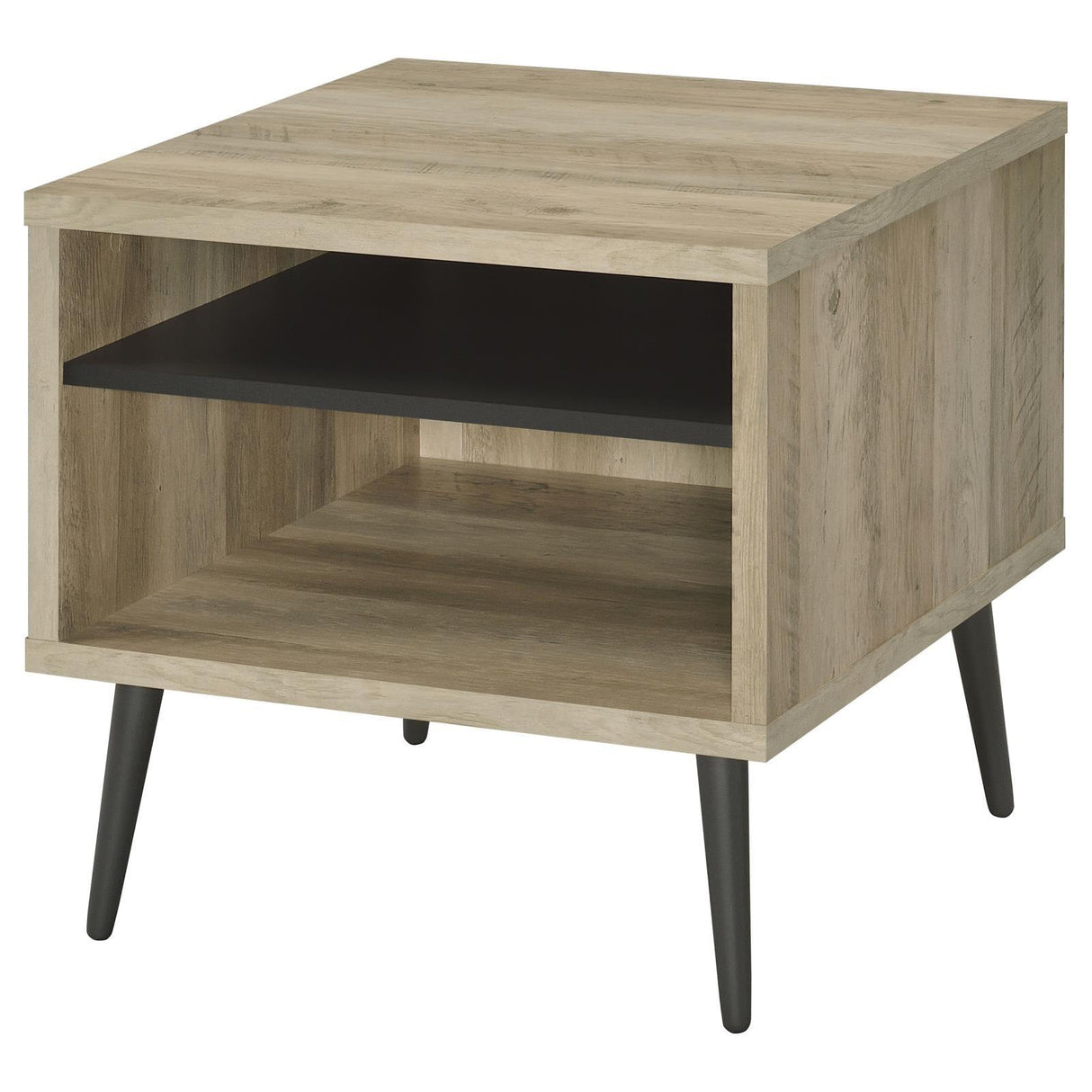 Welsh Antique Pine and Grey Square Engineered Wood End Table With Shelf by Coaster at Eve Furniture
