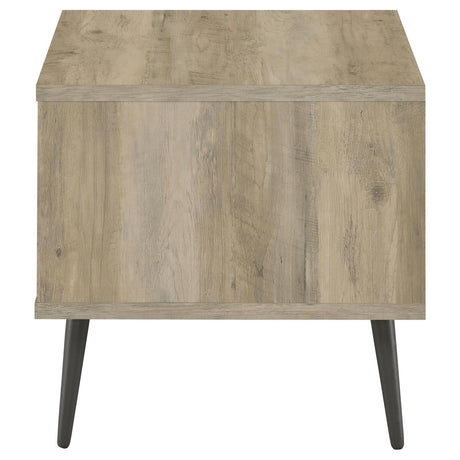Welsh Antique Pine and Grey Square Engineered Wood End Table With Shelf by Coaster at Eve Furniture
