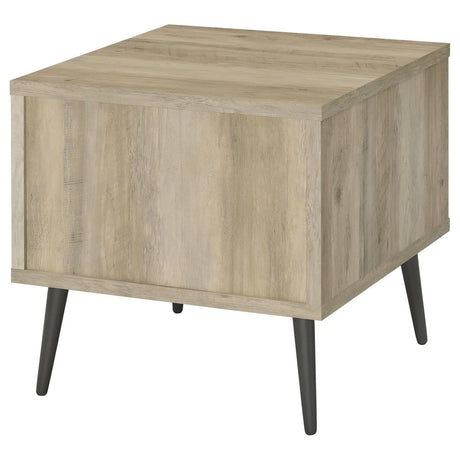 Welsh Antique Pine and Grey Square Engineered Wood End Table With Shelf by Coaster at Eve Furniture