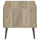 Welsh Antique Pine and Grey Square Engineered Wood End Table With Shelf by Coaster at Eve Furniture