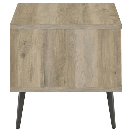 Welsh Antique Pine and Grey Square Engineered Wood End Table With Shelf by Coaster at Eve Furniture