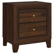 Welsley Walnut 2-Drawer Nightstand Bedside Table by Coaster at Eve Furniture