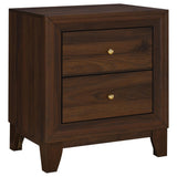Welsley Walnut 2-Drawer Nightstand Bedside Table by Coaster at Eve Furniture