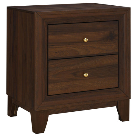 Welsley Walnut 2-Drawer Nightstand Bedside Table by Coaster at Eve Furniture