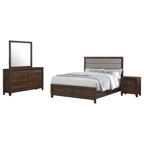 Welsley Walnut 4-Piece Eastern King Bedroom Set by Coaster at Eve Furniture