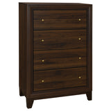 Welsley Walnut 5-Piece California King Bedroom Set by Coaster at Eve Furniture