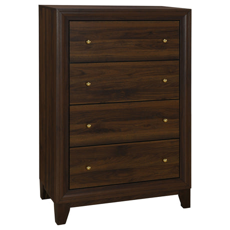 Welsley Walnut 5-Piece California King Bedroom Set by Coaster at Eve Furniture