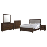 Welsley Walnut 5-Piece California King Bedroom Set by Coaster at Eve Furniture