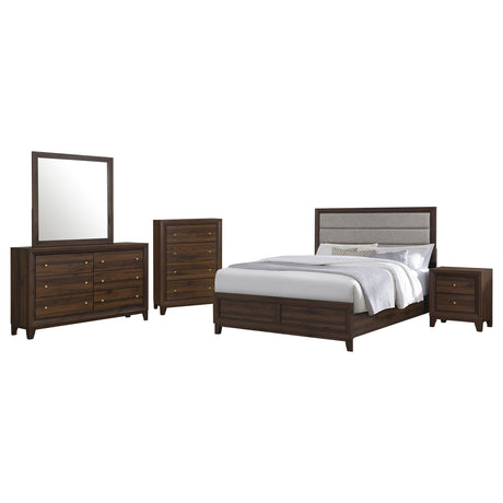 Welsley Walnut 5-Piece California King Bedroom Set by Coaster at Eve Furniture