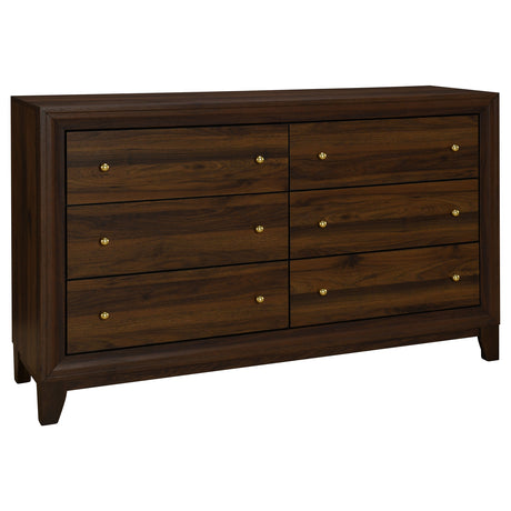 Welsley Walnut 5-Piece California King Bedroom Set by Coaster at Eve Furniture