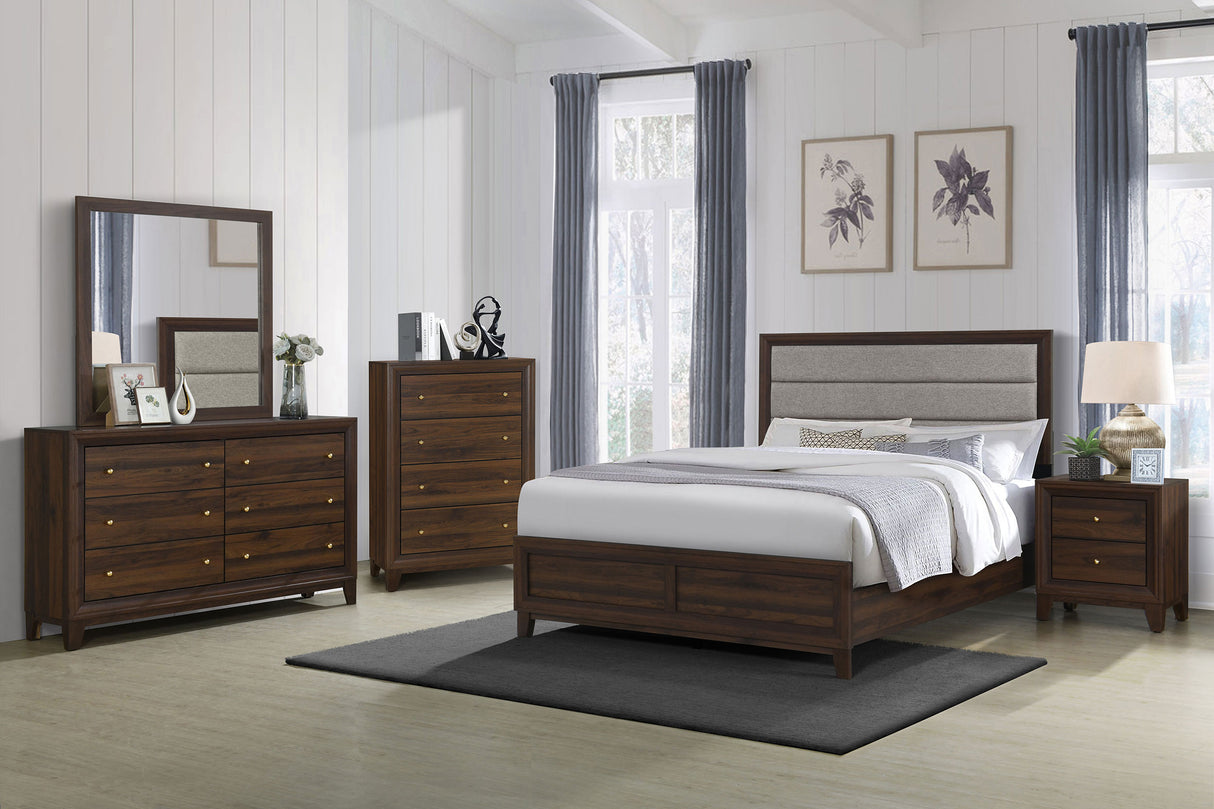 Welsley Walnut 5-Piece California King Bedroom Set by Coaster at Eve Furniture