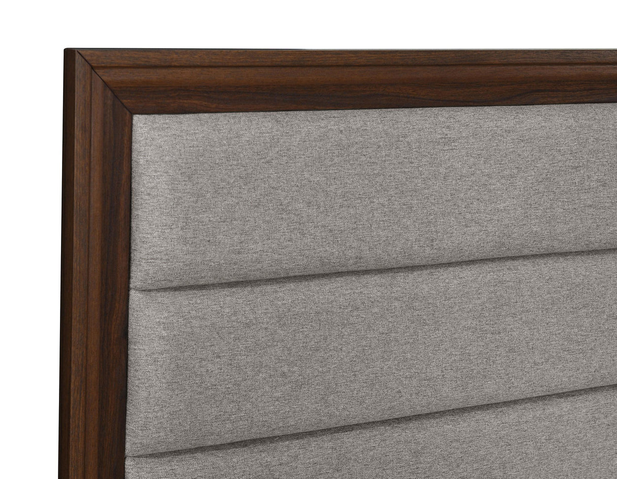 Welsley Walnut 50-inch Upholstered Queen Bed by Coaster at Eve Furniture