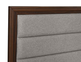 Welsley Walnut 50-inch Upholstered Queen Bed by Coaster at Eve Furniture