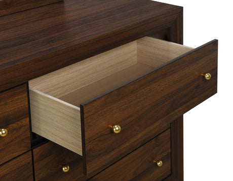 Welsley Walnut 6-drawer Dresser and Mirror by Coaster at Eve Furniture
