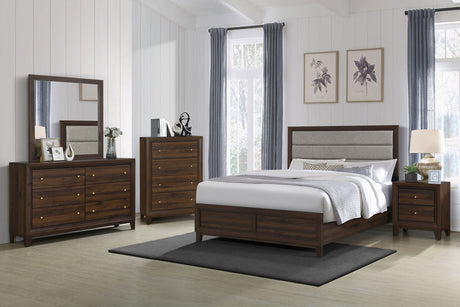 Welsley Walnut 6-drawer Dresser and Mirror by Coaster at Eve Furniture