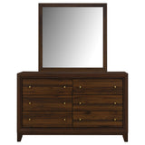 Welsley Walnut 6-drawer Dresser and Mirror by Coaster at Eve Furniture