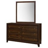 Welsley Walnut 6-drawer Dresser and Mirror by Coaster at Eve Furniture