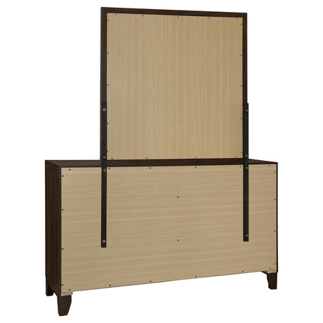 Welsley Walnut 6-drawer Dresser and Mirror by Coaster at Eve Furniture