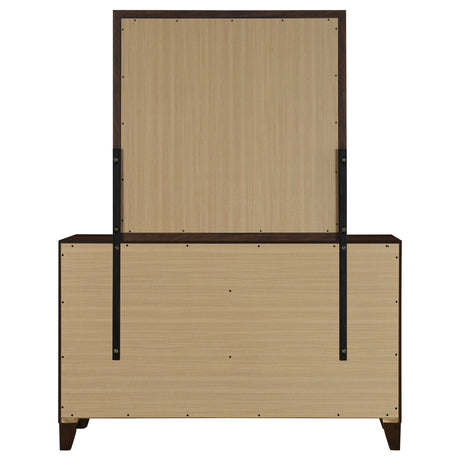 Welsley Walnut 6-drawer Dresser and Mirror by Coaster at Eve Furniture