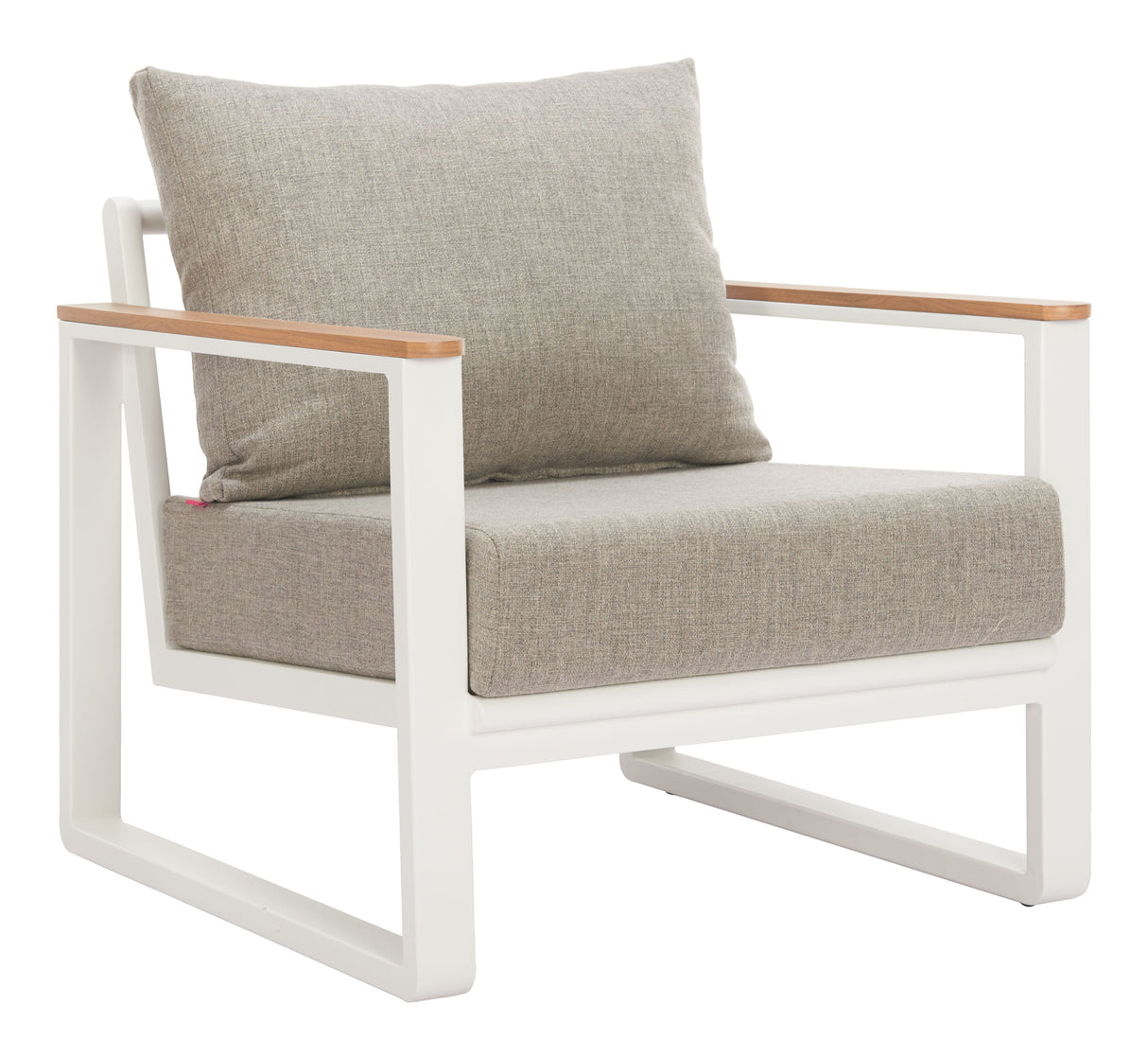 Welt Taupe & White Outdoor Armchair by Zuomod at Eve Furniture