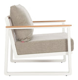 Welt Taupe & White Outdoor Armchair by Zuomod at Eve Furniture