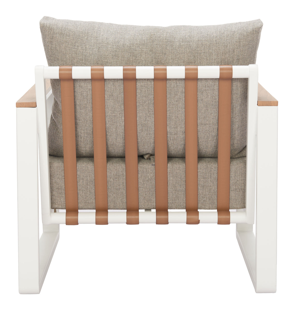 Welt Taupe & White Outdoor Armchair by Zuomod at Eve Furniture
