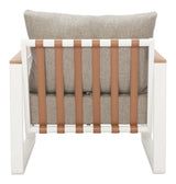 Welt Taupe & White Outdoor Armchair by Zuomod at Eve Furniture