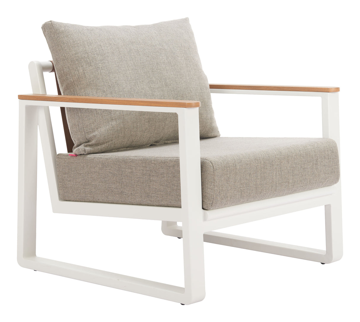 Welt Taupe & White Outdoor Armchair by Zuomod at Eve Furniture
