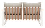 Welt Taupe & White Outdoor Sofa by Zuomod at Eve Furniture
