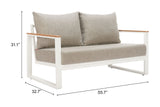 Welt Taupe & White Outdoor Sofa by Zuomod at Eve Furniture