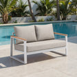 Welt Taupe & White Outdoor Sofa by Zuomod at Eve Furniture
