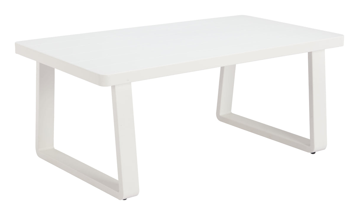 Welt White Outdoor Coffee Table by Zuomod at Eve Furniture