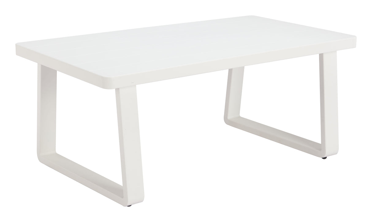 Welt White Outdoor Coffee Table by Zuomod at Eve Furniture