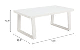 Welt White Outdoor Coffee Table by Zuomod at Eve Furniture