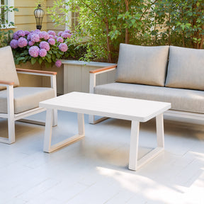 Welt White Outdoor Coffee Table by Zuomod at Eve Furniture