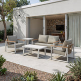 Welt White Outdoor Side Table by Zuomod at Eve Furniture